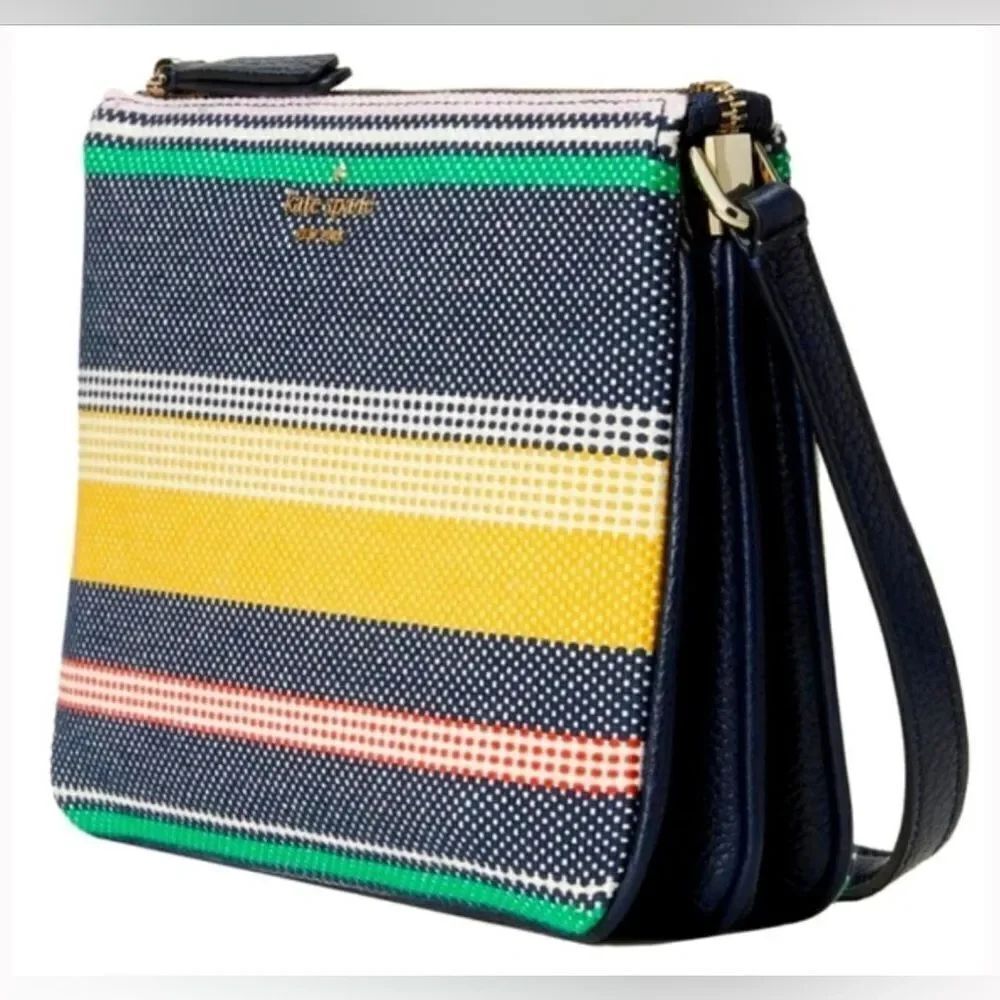 Kate Spade Jackson Boardwalk Stripe Triple Gusset Crossbody Bag Multi